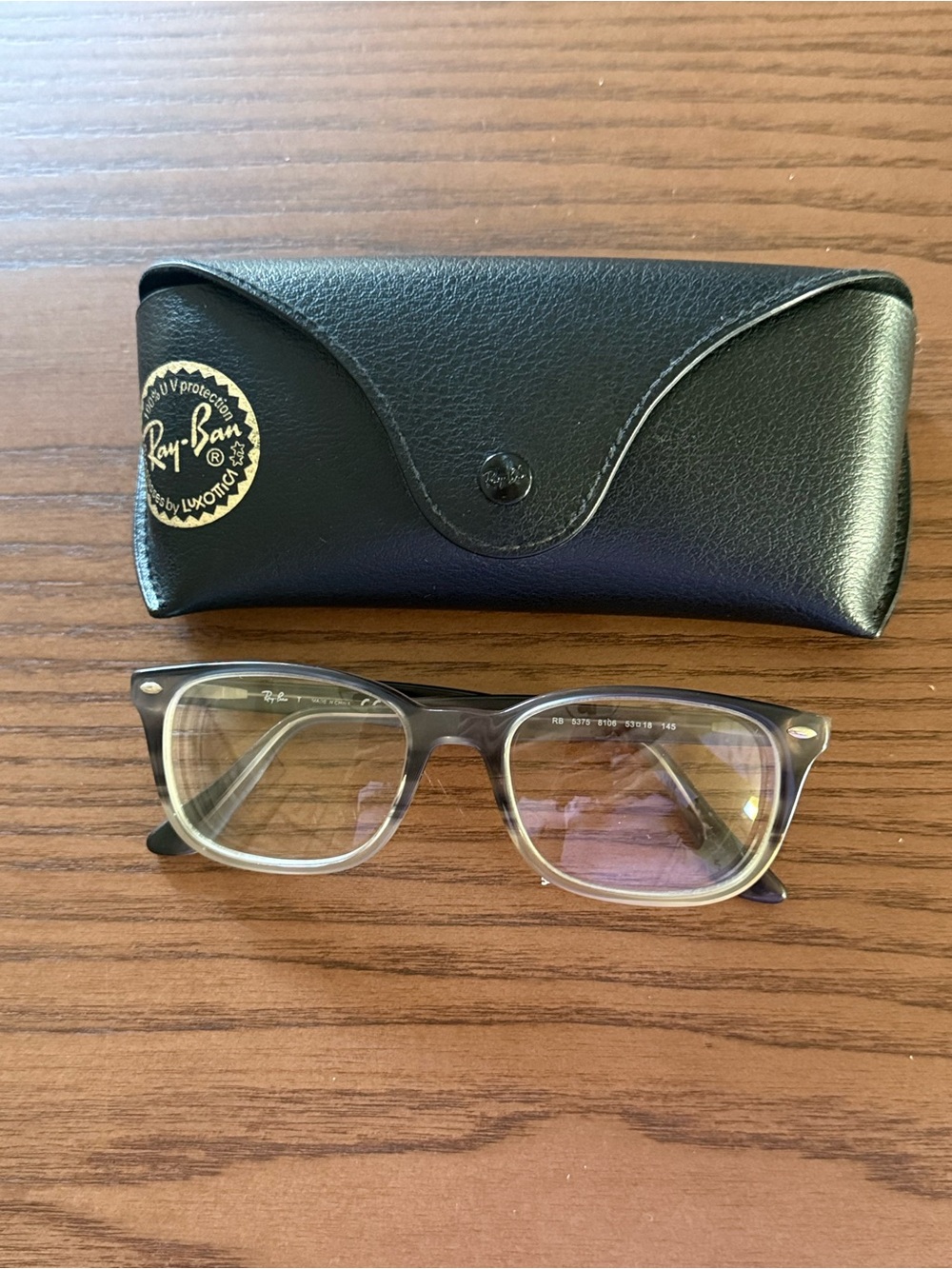 Ray-Ban RB5375 8106 Eyeglasses 53-18 145 Tortoise/Gray with Original Case